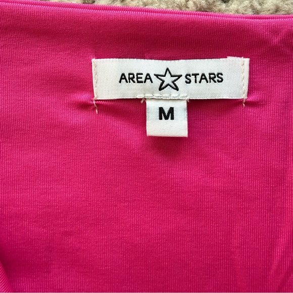 NWT- Area Stars Pink Criss Crossed Cropped Long Sleeve Sz M - Picture 7 of 12